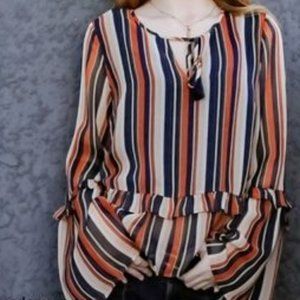 Alluring Chiffon Striped Blouse Women's